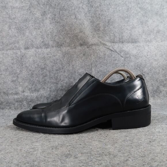 John Fluevog Shoes Mens 7.5 Loafer Slip On Black Leather Diamond Classic Vintage main image 11